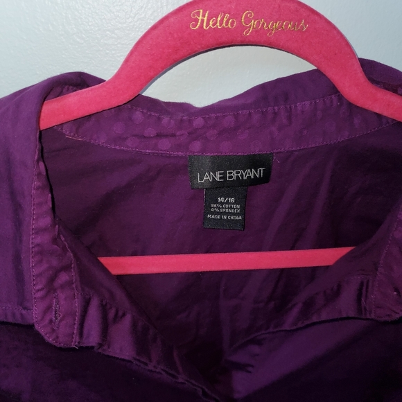 Lane Bryant Plum Purple Long Sleeve Blouse - Picture 3 of 6